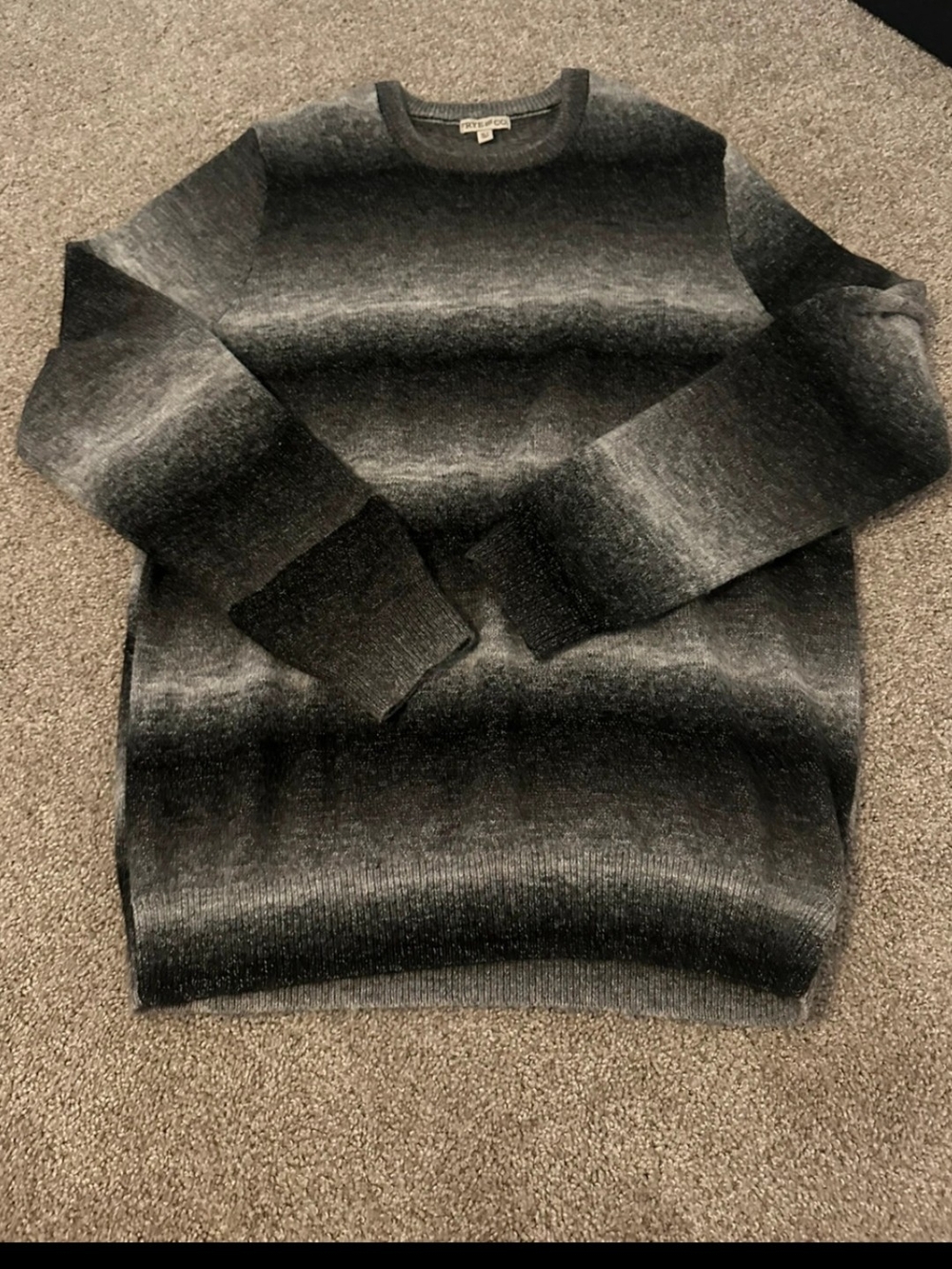Frye Men’s Gradient Crewneck Sweater - Black & Gray